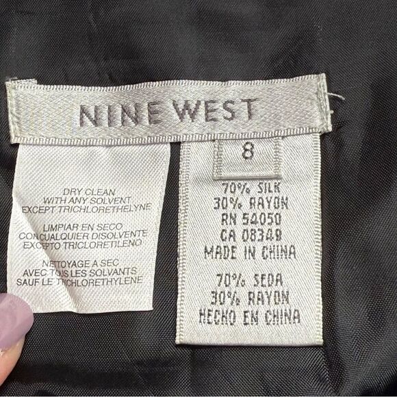 Nine West Silk Blend Pleated Side Zip Lined Skirt Sz 8 - Picture 11 of 12